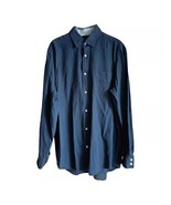 Paul Costelloe Men&#39;s Navy Blue Linen Blend Button Up Long Sleeved Shirt ... - £18.10 GBP