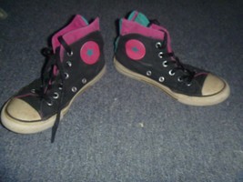 Collector Limited Edition Converse High Tops All Stars PINK/BLACK Girls sz1 - £84.14 GBP