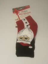 Women&#39;s Airplus Aloe Infused Socks Santa Claus Fuzzy Warm Winter Crew Socks - £5.47 GBP