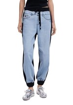 Desigual Women Jeans - M L32 Black Designer Jogger Pants with Cuffed Ankles - $174.42 CAD