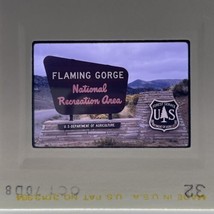 35mm Slide Flaming Gorge National Recreation Area Utah 1970 Entrance Sign - £9.83 GBP