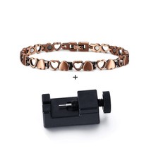 Magnetic Bracelet for Women Heart Pure Copper Energy Bracelet Healing Chain Link - £25.28 GBP