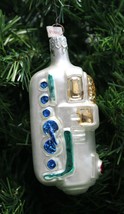 Vintage Hand Blown &amp; Painted Polish Mercury Glass Locomotive Christmas Ornament - £12.57 GBP