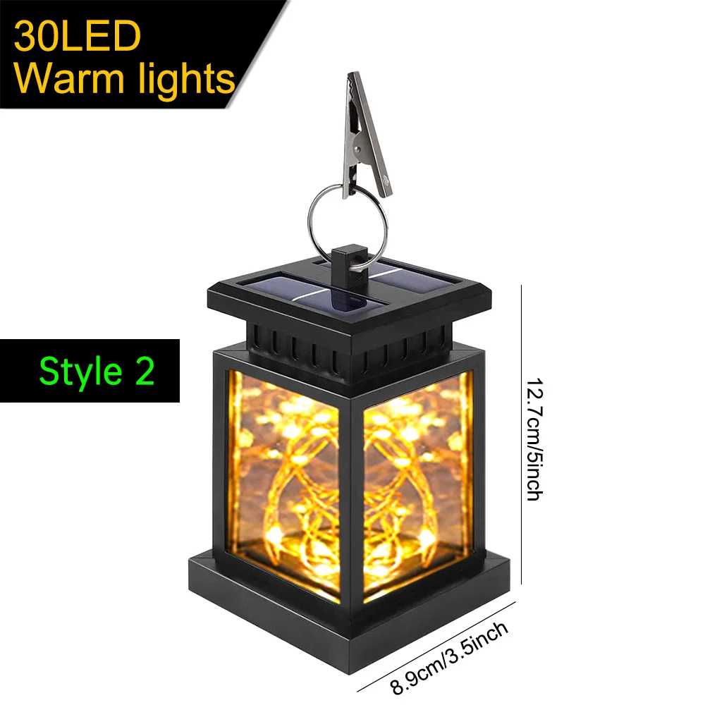 Solar Garden LED Light Flickering Flameless Candle Lantern Outdoor Courtyard Cam - £79.83 GBP