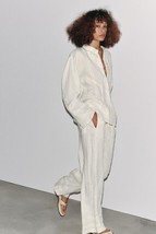 $99 ZARA 100% LINEN PANTS WITH TRIM ZW COLLECTION M - $79.99