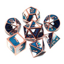 Dnd Dice Set Teal White Metal Polyhedral Dice For Dungeon And Dragons D&amp;... - $32.98