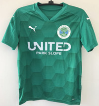 Puma Drycell Park Slope United Brooklyn Youth Soccer #17 Jersey Shirt M Green - $19.99