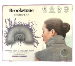 Brookstone Thera-Spa Premium Cooling &amp; Warming Neck &amp; Shoulder Wrap Microwavable - £19.73 GBP