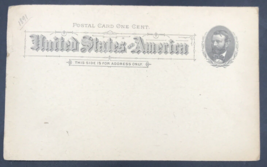 US Postal Stationery UX10 Postal Card 1 Cent Grant Issued 1891 - 3 3/4&quot; ... - £9.55 GBP