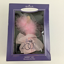 Hallmark 2002 Club Porcelain Keepsake Barbie Ornament Pink Ballgown Feather Boa - £23.69 GBP