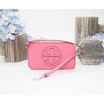 Tory Burch Watermelon Pink Leather Miller Zip Card Case Compact Wallet NWT - $138.11