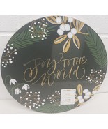 SET OF 4 HARD ROUND PLACEMATS W/CORK BACK(15&quot;)CHRISTMAS,JOY TO THE WORLD... - £20.32 GBP