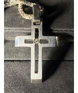 Silver Pendant With Chain -Gentleman’s Cross W/ Diamond In The Center. W... - $246.96 CAD