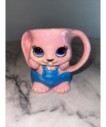 VINTAGE Bunny Rabbit Figural Mug Pink Kitsch Lop 1970s Handpainted Easte... - $15.95