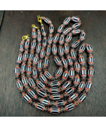 Vintage Venetian Style Black Chevron 6 layer Beads Necklace BB-C3 - $874.31 MXN