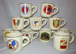 Boy Scout BSA Mugs Cups 11 Region Displayed only Vtg Collectible Bull Horse - £31.85 GBP