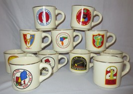 Boy Scout BSA Mugs Cups 11 Region Displayed only Vtg Collectible Bull Horse - £31.69 GBP