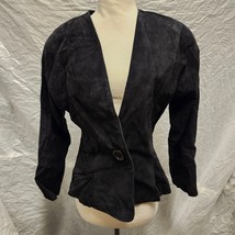 Tannery West Women&#39;s Black Leather Jacket with Button, Size M - £39.65 GBP