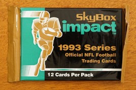 Vintage Sealed Pack NFL Football Trading Cards SkyBox Impact 1993 Series - $78.28 MXN