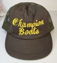 Vintage Champion Boats Brown Snapback Trucker Hat Cap Cabot - $12.67