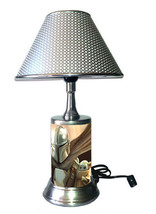 Mandalorian and Baby Yoda, Star Wars desk lamp with chrome finish shade - £35.34 GBP