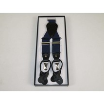 ELEGANT Suspenders Clip on and Button Option for Slacks or Suit Pants Navy Blue image 2