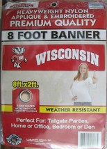 Wisconsin Bucky Badgers 8 Foot Banner Flag New In Package Weather Resistant - £24.08 GBP