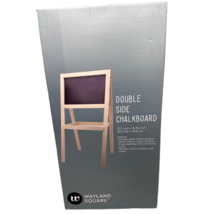 Wayland Square Double-Sided Chalkboard with Wooden Tray – 15.5&quot;x11.75&quot; - £23.38 GBP