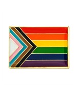 PROGRESS PRIDE FLAG PIN 1&quot; Rainbow Lapel Gay Lesbian Trans Equality LGBT... - $130.10 MXN