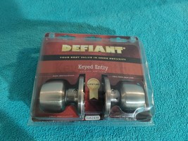New Defiant Satin Stainless Steel Finished Keyed Entry Knob 154644 - £7.89 GBP