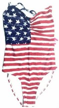Xhilaration Red White Blue USA Stars Womens Swim Suit w/ Back Lace Size ... - $28.71