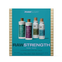 Raw Sugar Men&#39;s Raw Strength Body Wash &amp; Shampoo/Conditioner 4pc Set Vegan - £16.28 GBP