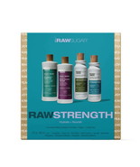Raw Sugar Men&#39;s Raw Strength Body Wash &amp; Shampoo/Conditioner 4pc Set Vegan - £16.41 GBP
