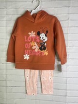 Disney Minnie Mouse Girls 2 Piece Hoodie Top Floral Pants Outfit Set Gir... - $20.00