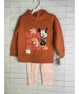 Disney Minnie Mouse Girls 2 Piece Hoodie Top Floral Pants Outfit Set Gir... - $24.75