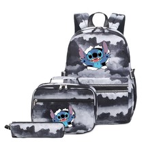 3Pcs/Set Disney Lilo Stitch Backpack Colorful Bag Boys Girls School bags Teenage - £90.62 GBP