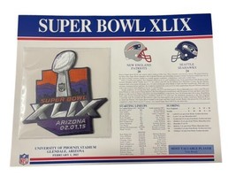 SUPER BOWL XLIX Patriots vs Seahawks 2015 OFFICIAL SB NFL PATCH Card - £26.14 GBP