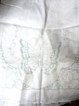 Large Butterfly - Linen Stamped For Embroidery&quot;&quot; - Runner Or Dresser Scarf - Vin - £6.95 GBP