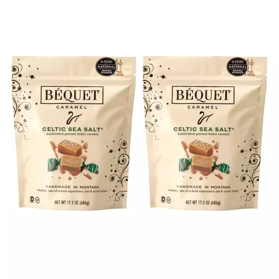 2 Pack Bequet Caramel Celtic Sea Salt Handcrafted Better Caramel 17.1 OZ... - $69.88