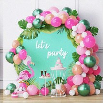 TropicFiesta Balloon Garland Kit - Exotic Flamingo &amp; Palm Leaves Decor Set with - $35.63