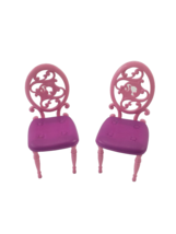 Mattel Barbie Dream House Pink Purple Chairs Replacement Kitchen - £15.75 GBP