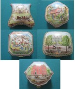 PORCELAIN DE PARIS COMPLETE COLLECTION OF 5 TRINKET BOXES HISTORIC AMERI... - $538.41 CAD