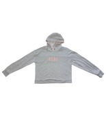Bebe Sport Boxy Crop Hoodie XL Y2K Gray with Mesh Spellout Vintage - $28.50