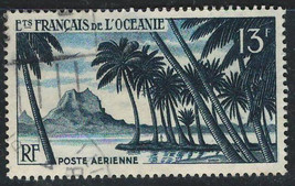 French Polynesia 1955 Very Fine Used Air Post Stamp Scott # C23 CV 5.50$ - £2.89 GBP
