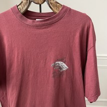 Vintage 90s Bald Eagle Burgundy Graphic Tshirt Cotton XL - $246.90 MXN