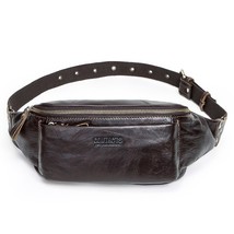 Genuine Leather Men Waist Packs Men&#39;s Luxury Travel Fanny Bag Large Capacity Che - £116.12 GBP