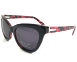 Ted Baker Gafas de Sol B659 BLK Negro Rojo Carey Monturas con Morado Lentes - $69.55