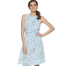 Juicy Couture Cinched Sleeveless Dress - Blue &amp; Gold Floral - Women&#39;s XS - £43.78 GBP