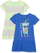 Spotted Zebra Toddler Girls Knit Relaxed-Fit T-Shirt Dress -2 Pack - Size: 4T - £12.35 GBP