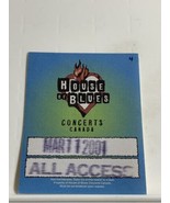 House of Blues All Access Blue Sticker Pass March 11 2001 - £11.36 GBP